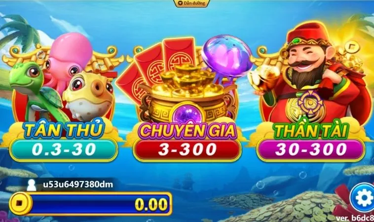 Các phòng chơi trong game Bắn Cá Thần Tài tại S666