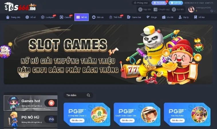 Sảnh nổ hũ S666 thiết kế giao diện đẹp, ấn tượng
