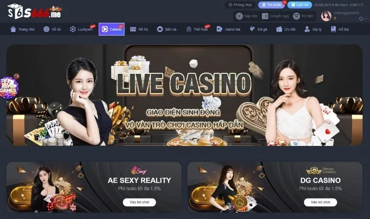 Tham gia chơi live casino tại S666 với dealer xinh đẹp, nóng bỏng